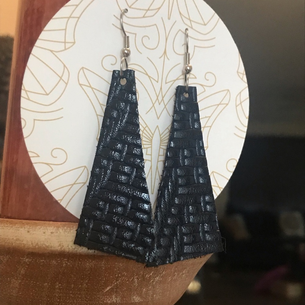 Genuine leather earrings